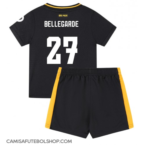 Camisa de time de futebol Wolves Jean-Ricner Bellegarde #27 Replicas 2º Equipamento Infantil 2024-25 Manga Curta (+ Calças curtas)